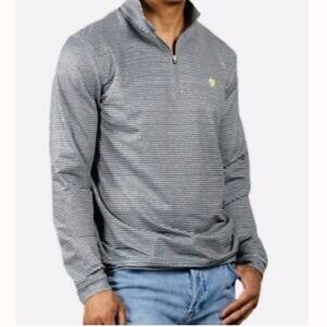 Simply Southern Quarter-Zip Pullover. Men’s Sz-S Gray | White Stripe EUC Classic